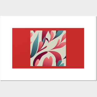 Vintage Abstract Floral Design Posters and Art